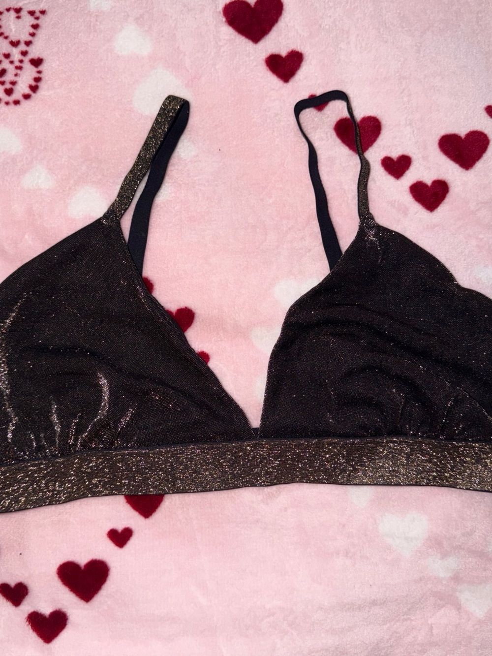 Sparkle Bralette in Metallic Brown Gold